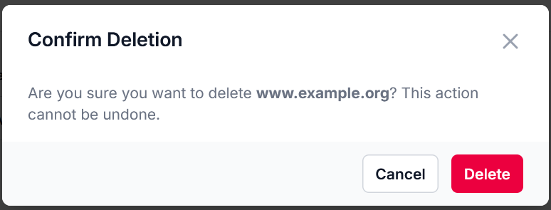 Record deletion confirmation